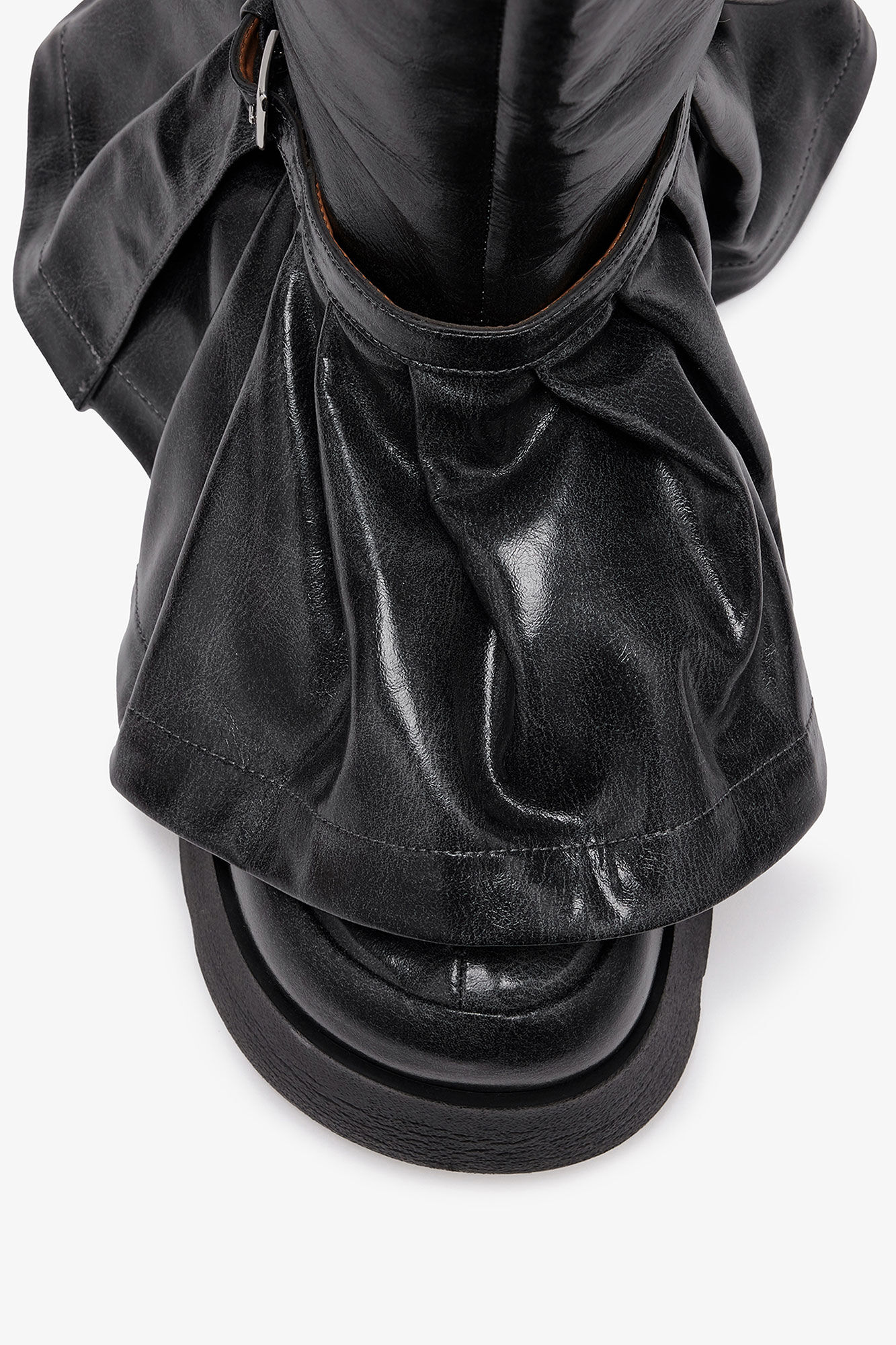 Kat High Boots in Dark Grey, Lyocell, in colour Ebony - 3 - GANNI