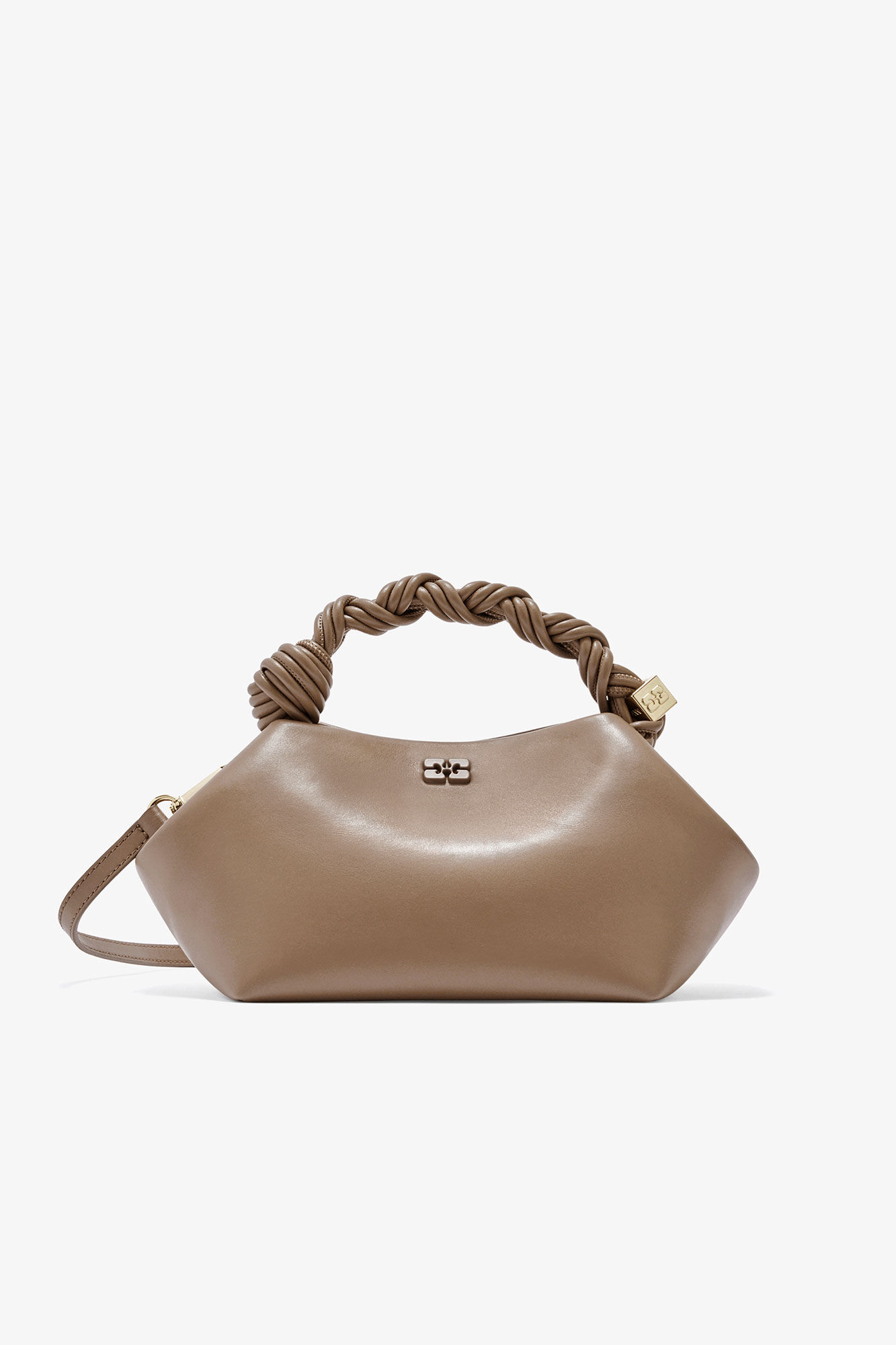 Small Bou Bag in Brown, Recycled Leather, in colour Coca Mocha - 1 - GANNI