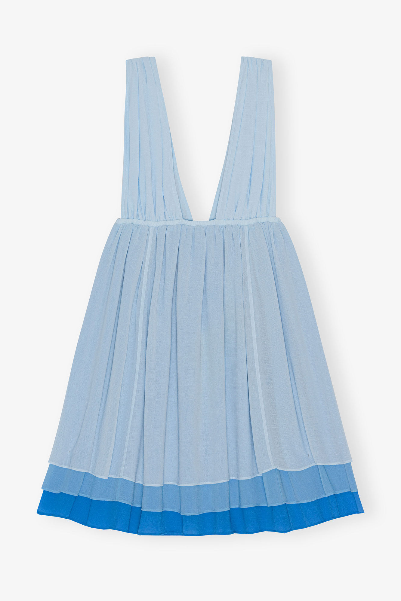 Chiffon Mini Dress, Recycled Polyester, in colour Ethereal Blue - 2 - GANNI