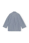 Slub Jacket, Linen, in colour Heather - 2 - GANNI