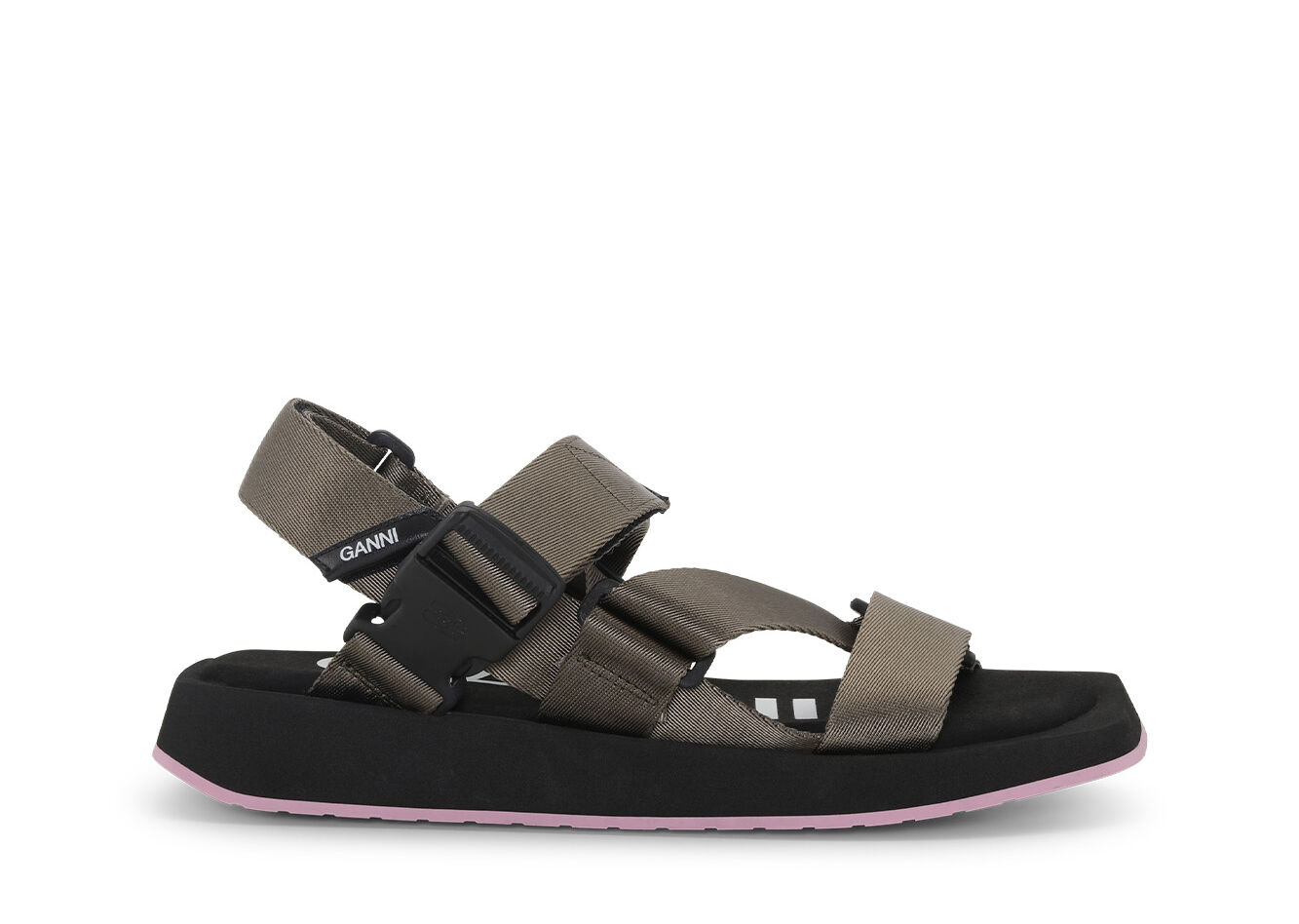 Performance Webbing Sandals, Recycled Polyester, in colour Kalamata - 1 - GANNI
