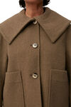 Wool Jacket , Polyamide, in colour Petrified Oak - 3 - GANNI