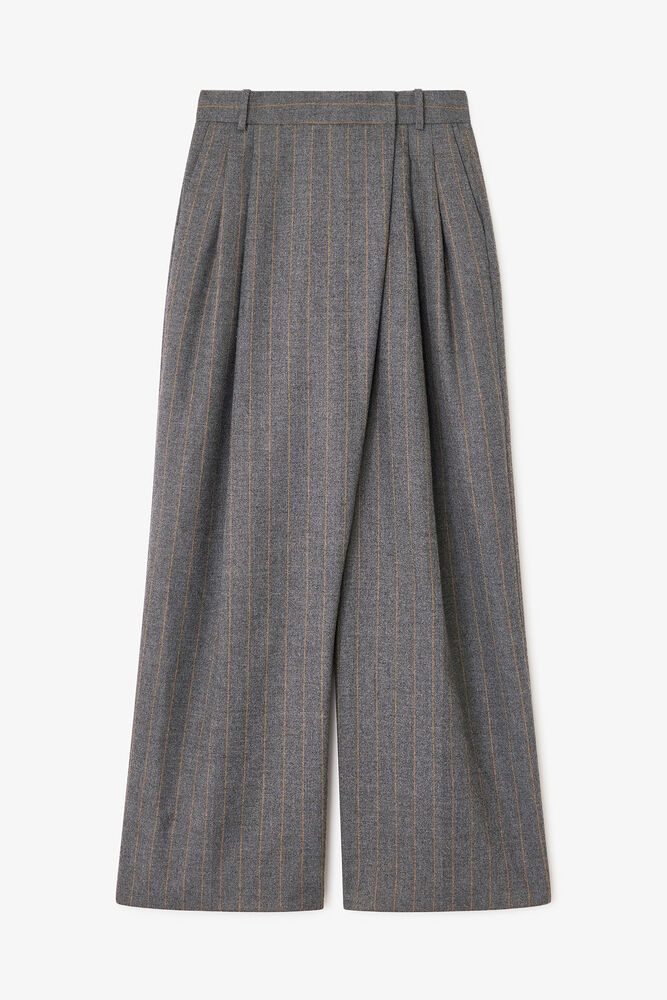 Grau gestreifte Crossover-Hose, Pewter