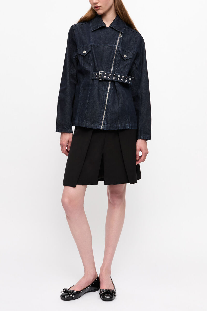 Jakke i bl&aring; denim, Organic Cotton, in colour Rinse - 3 - GANNI