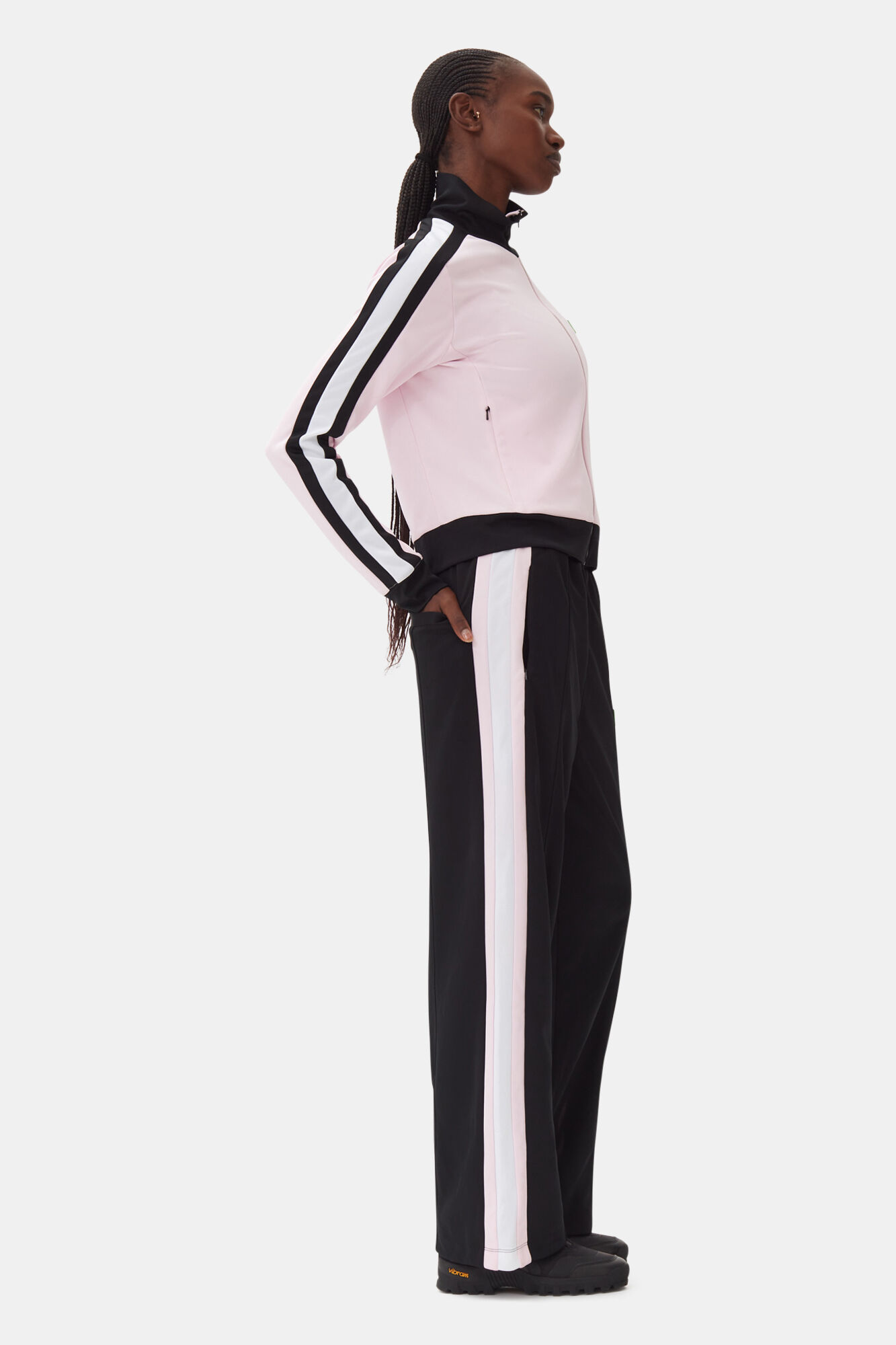 Sporty Jersey Tracksuit Jacket, Recycled Polyester, in colour Black - 3 - GANNI
