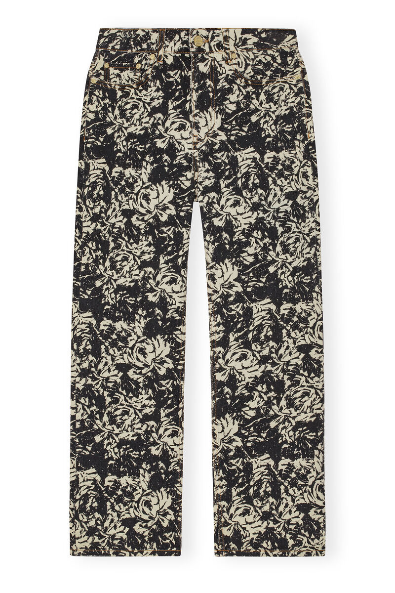 Jean Floral Printed Betzy Cropped, Cotton, in colour Flan - 1 - GANNI