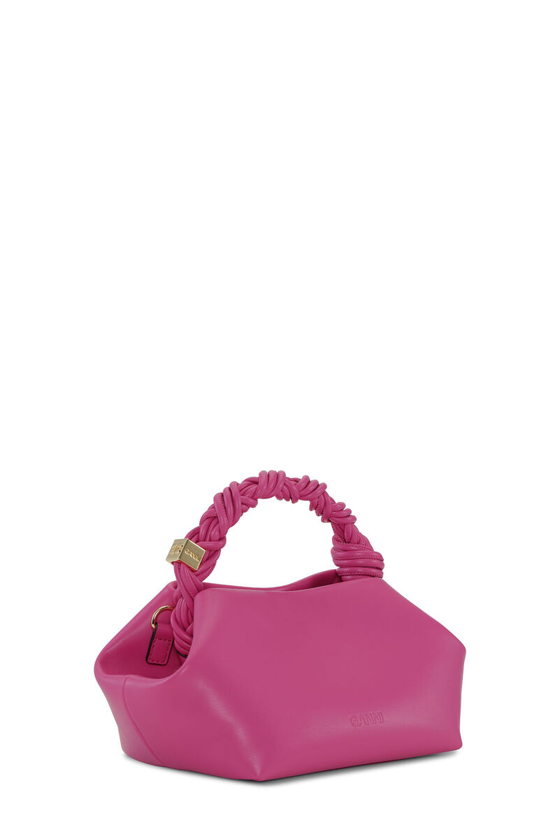 Pink Small GANNI Bou Bag, Polyester, in colour Shocking Pink - 2 - GANNI