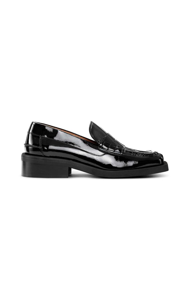 Naplack-Loafer, Leather, in colour Black - 1 - GANNI