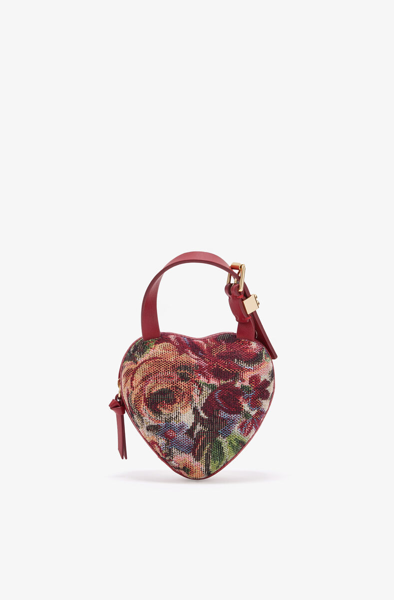 Tapestry Nano Heart Bag, Acryl, in colour Tawny Port - 2 - GANNI