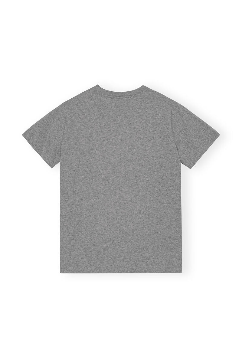 Grey Basic Jersey Holiday Relaxed T-shirt, Cotton, in colour Paloma Melange - 2 - GANNI