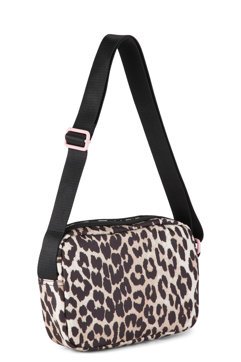 Recycled Festival Bag, Recycled Polyester, in colour Leopard - 2 - GANNI