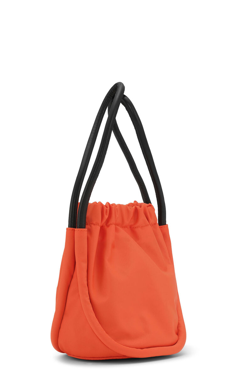 Knot Mini Purse, Recycled Leather, in colour Orangeade - 2 - GANNI