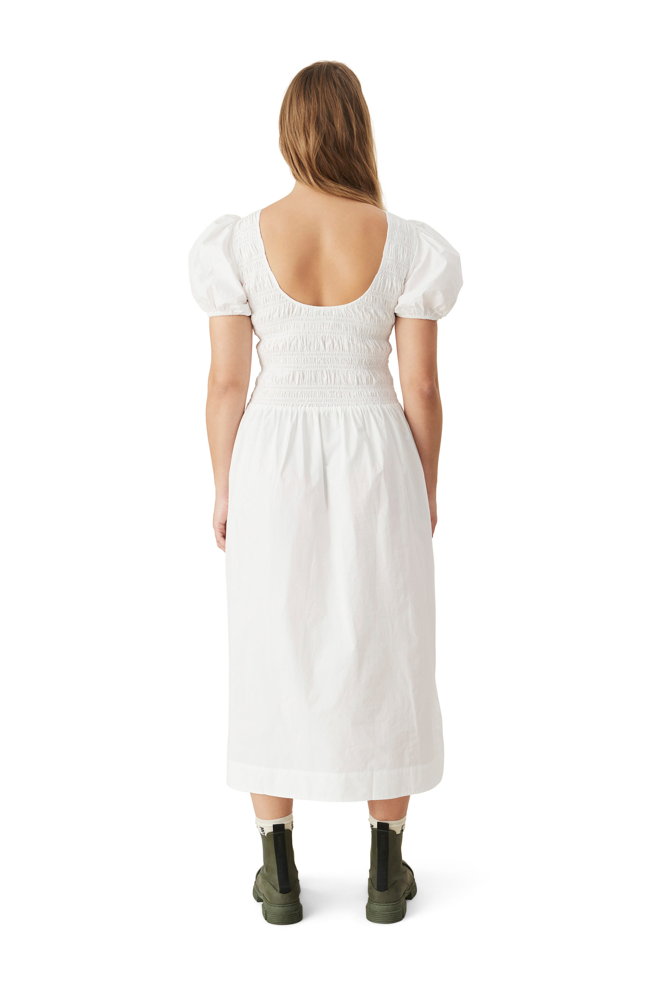 white dress tiered