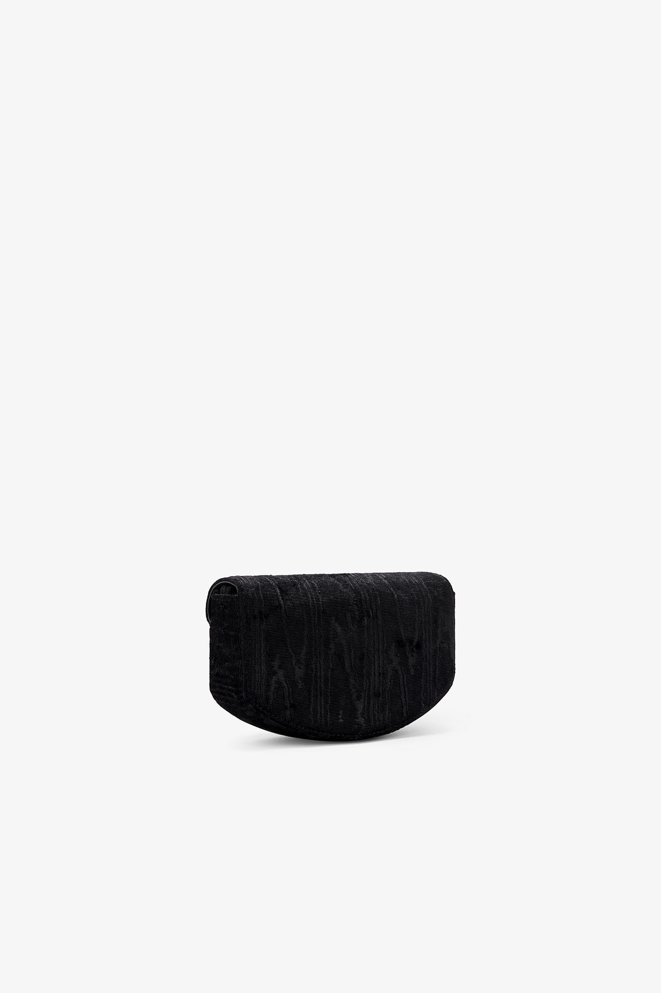 Lulu Wallet On Chain in Velvet Moire, in colour Black - 2 - GANNI