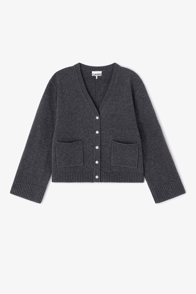 Classic Wool Cardigan, Phantom