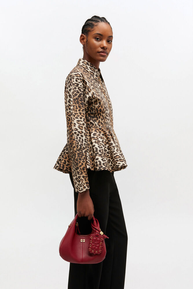 Grained Mini Bou Bag, Red Dahlia