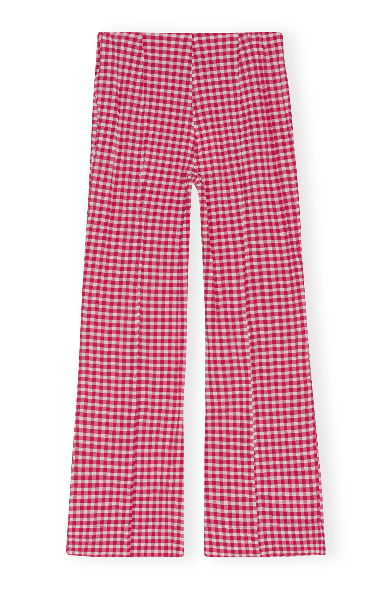 Stretch Seersucker Cropped Pants, Elastane, in colour Love Potion - 2 - GANNI