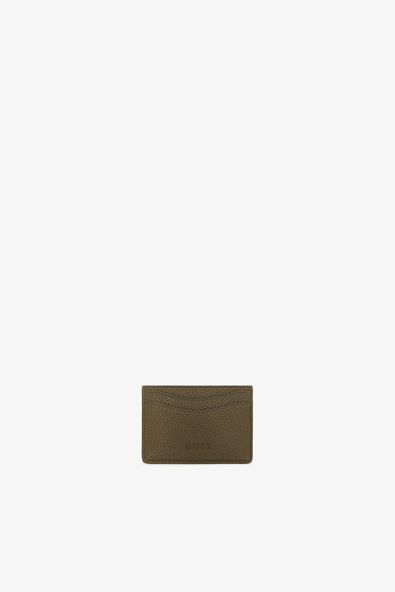 Bou Card Holder in Green, Polyurethane, in colour Military Olive - 2 - GANNI