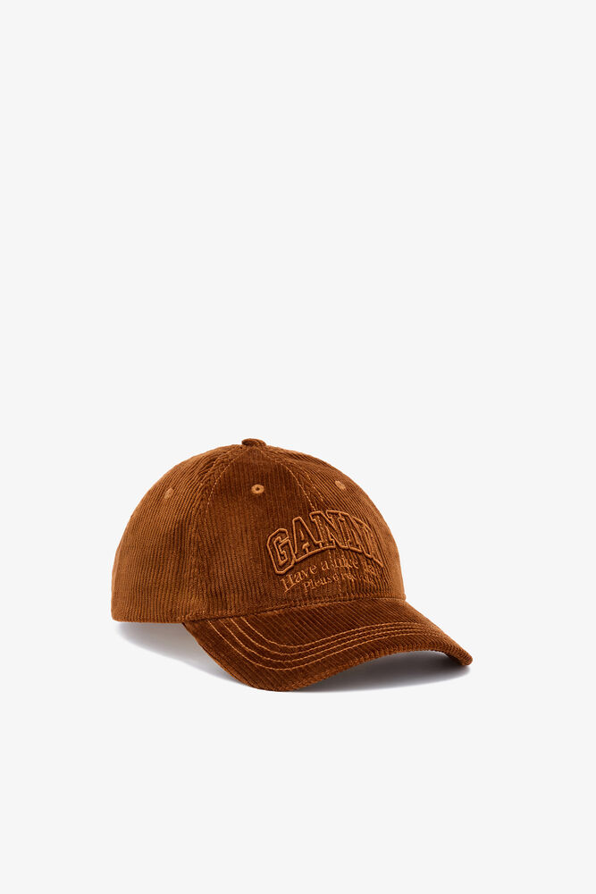 Cap in Brown Corduroy, Tortoise Shell
