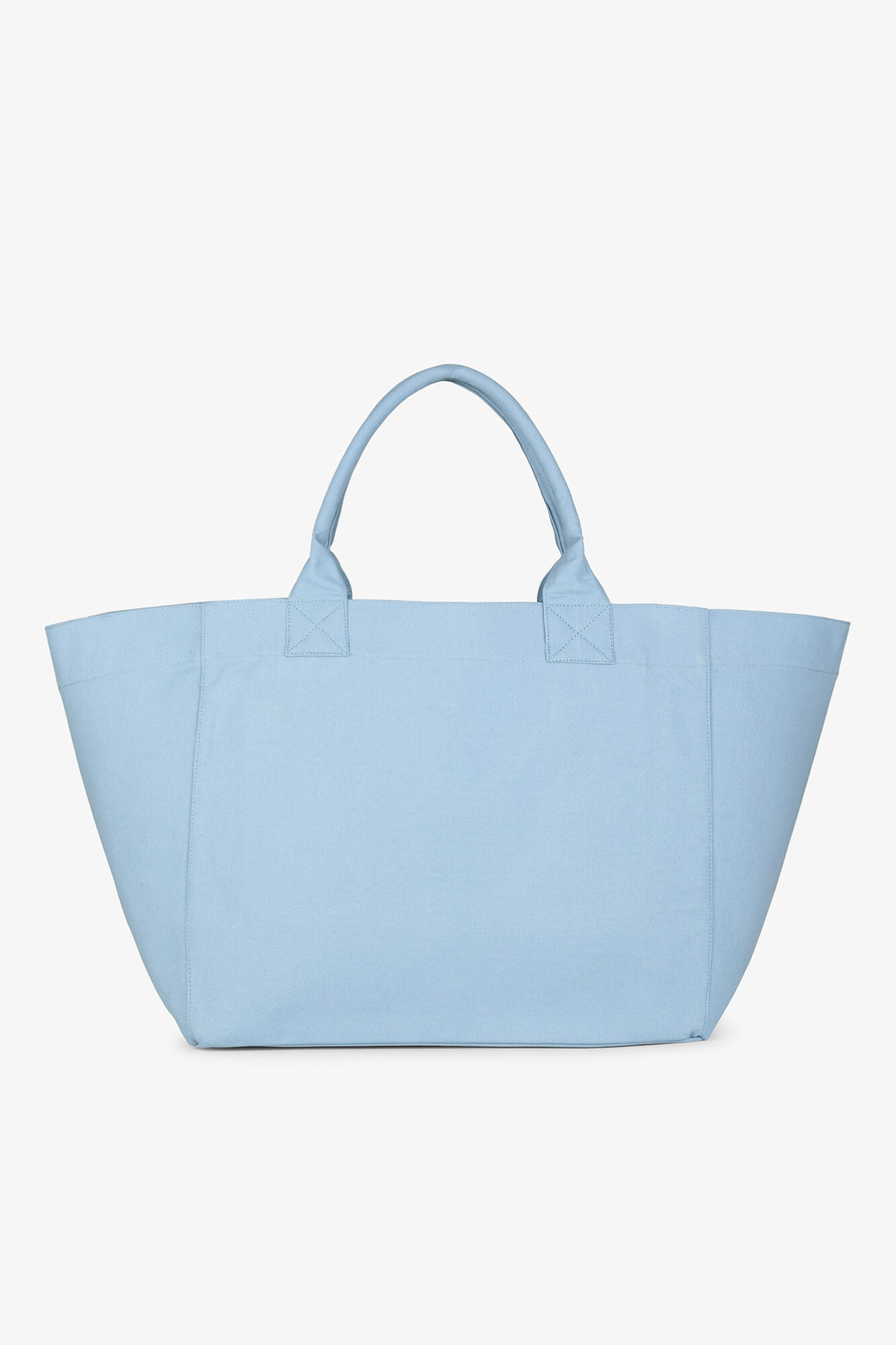 Blue XXL Animal Print Tote, Recycled Cotton, in colour Soft Chambray - 3 - GANNI