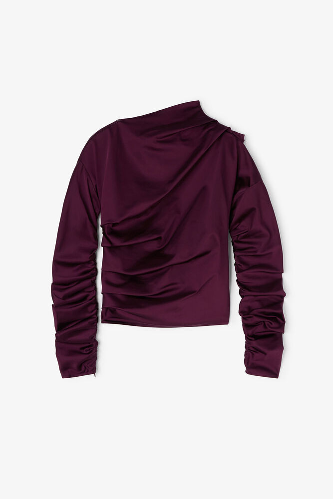 Mauve Ruched Top, Mauve Wine