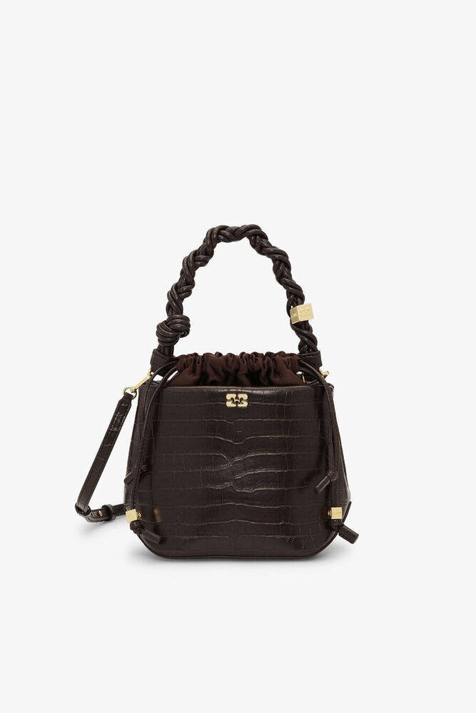 Brun kroko Bou Bucket taske, Chocolate Fondant
