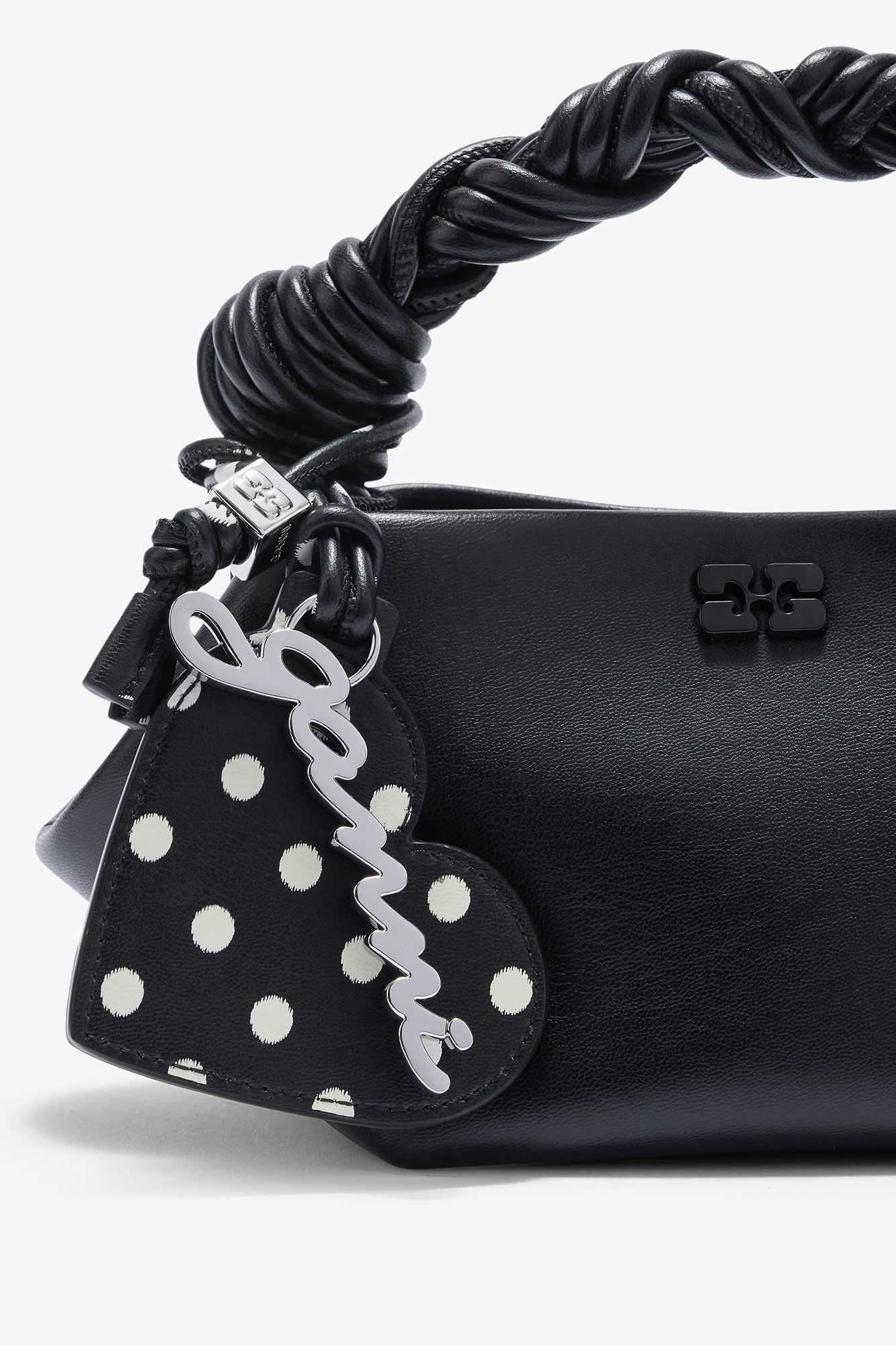 Heart Mirror with Dots, in colour Black - 3 - GANNI