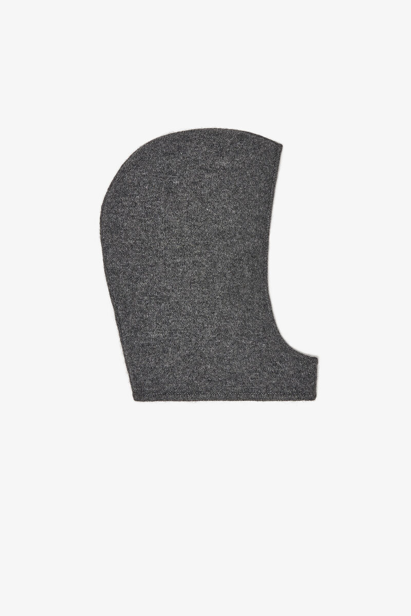 Dark Grey Balaclava, Wool, in colour Phantom - 1 - GANNI