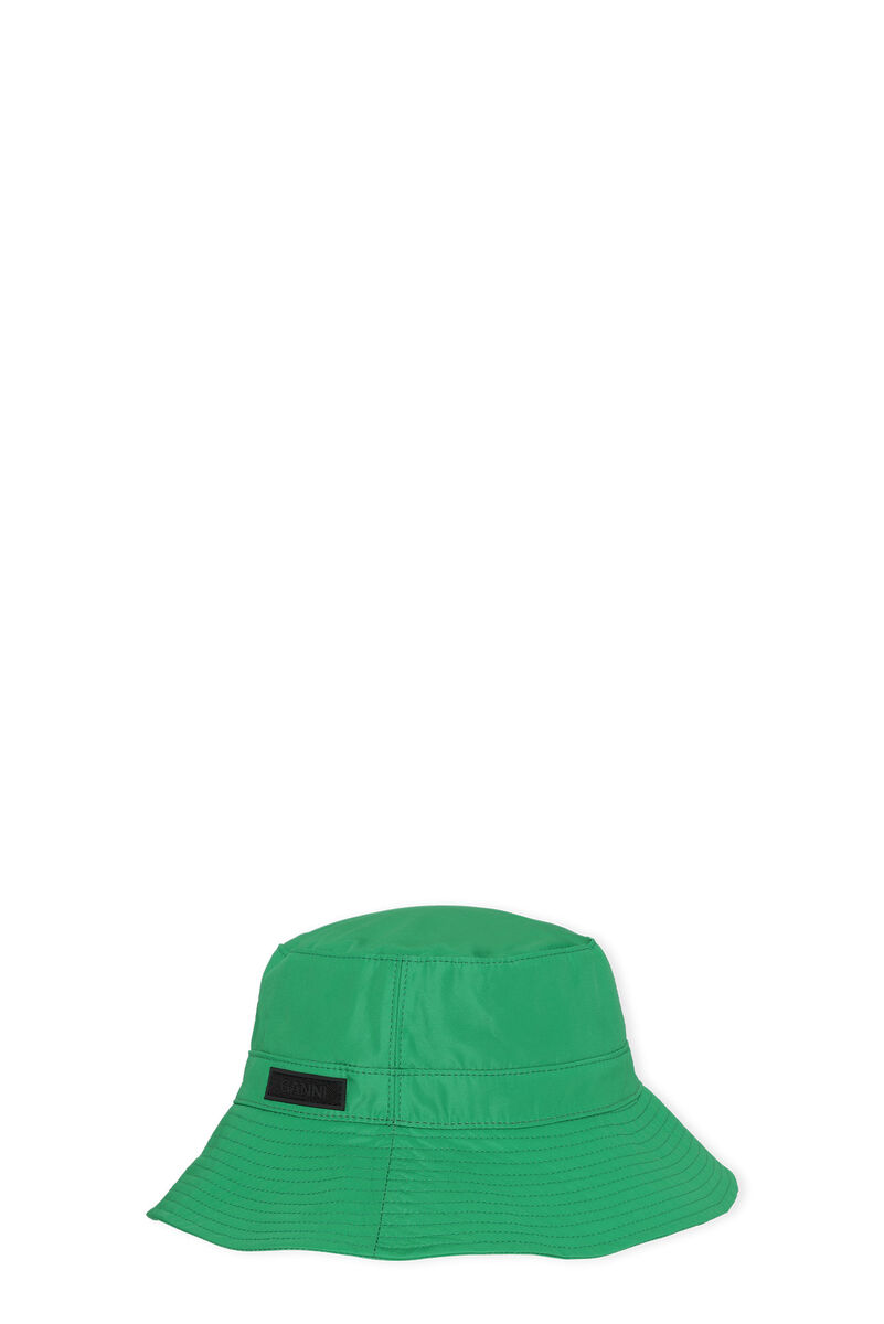 Tech Bucket Hat, Recycled Polyester, in colour Kelly Green - 1 - GANNI