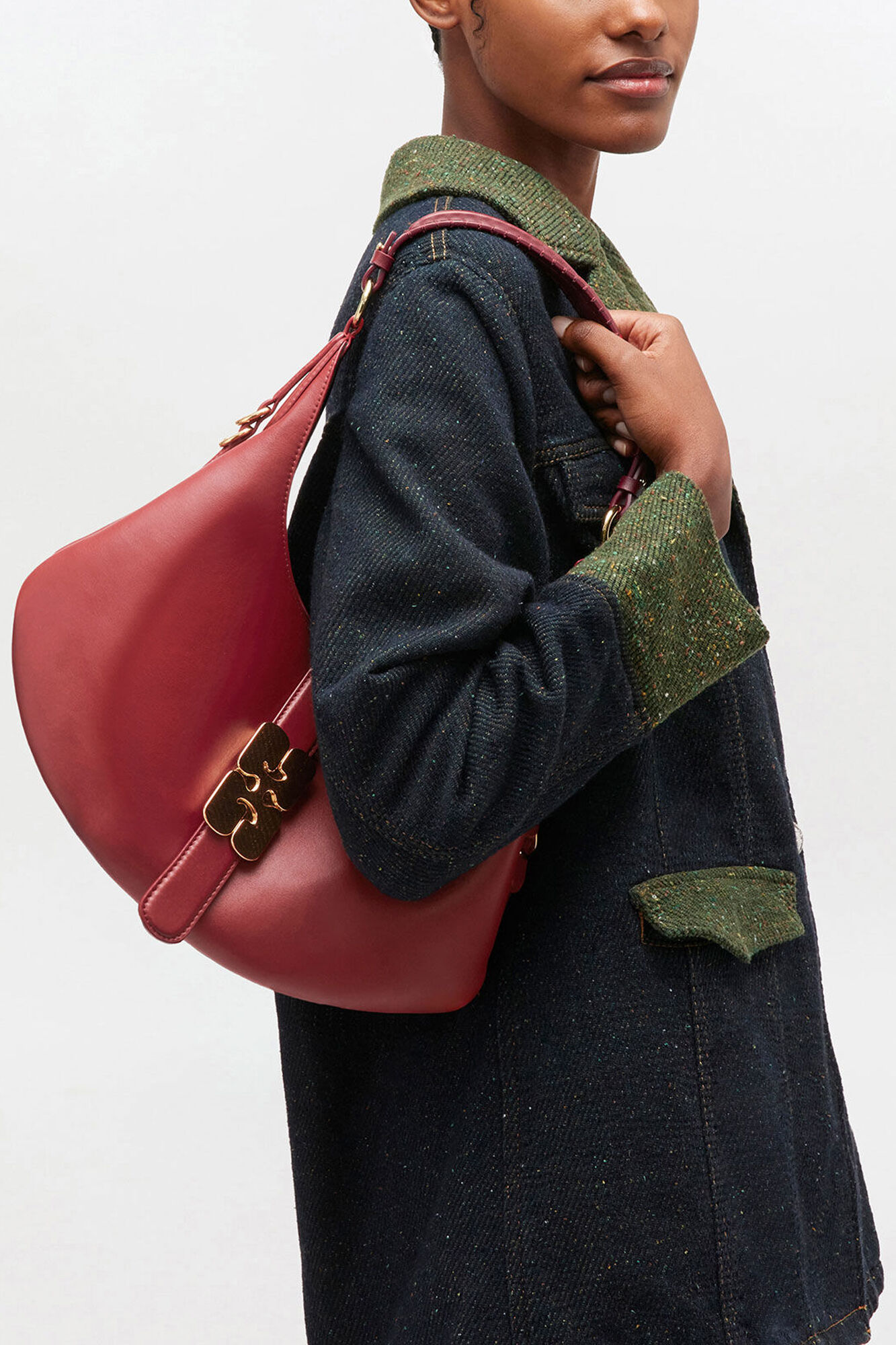 Red Dahlia Red Small Kat Bag | GANNI US