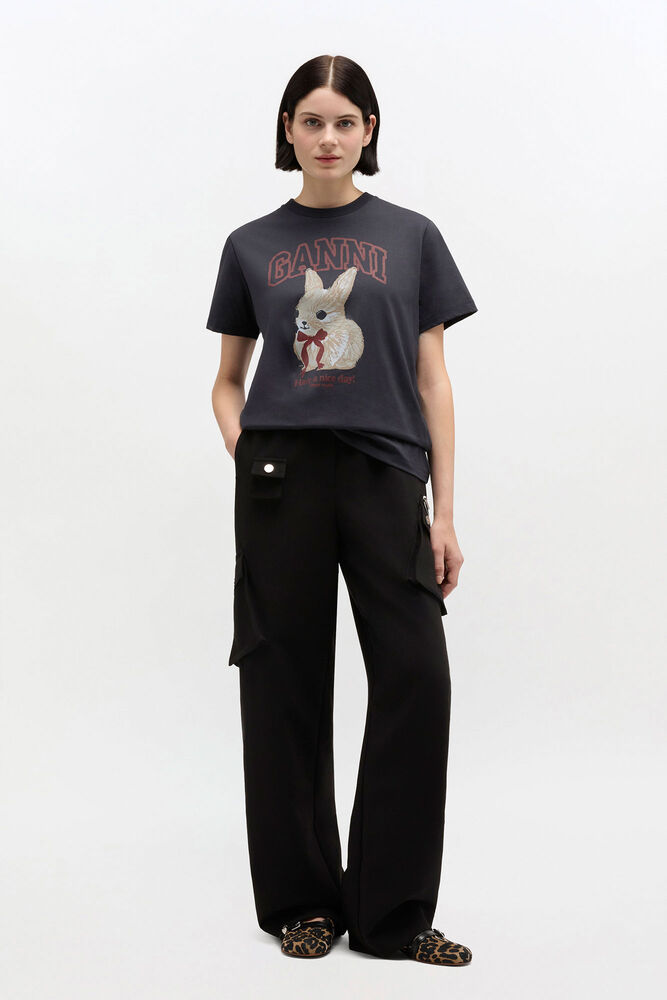 Black Twill Suiting Trousers, Black