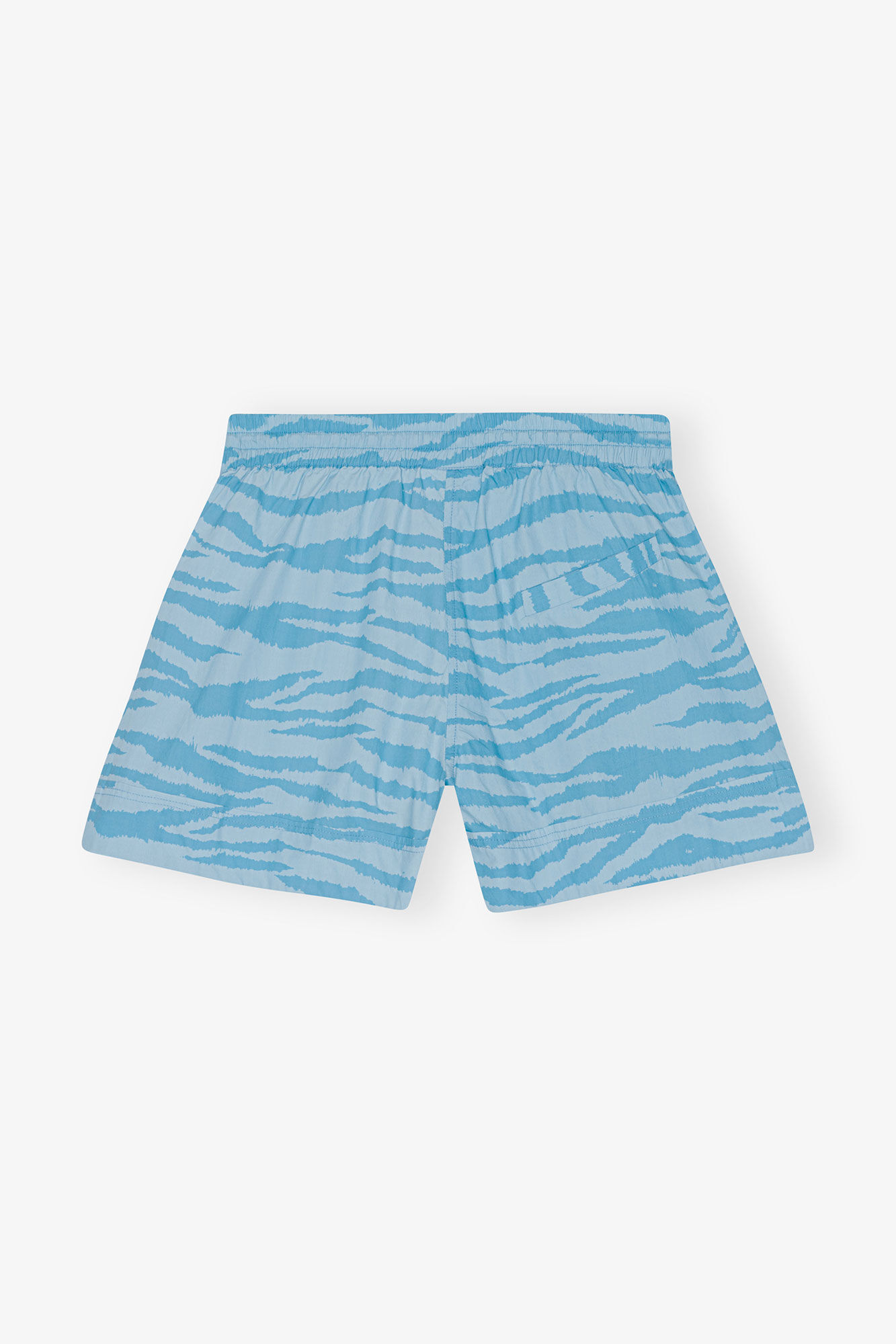 Tryckta Bomulls Shorts med Resår, Cotton, in colour Ethereal Blue - 2 - GANNI