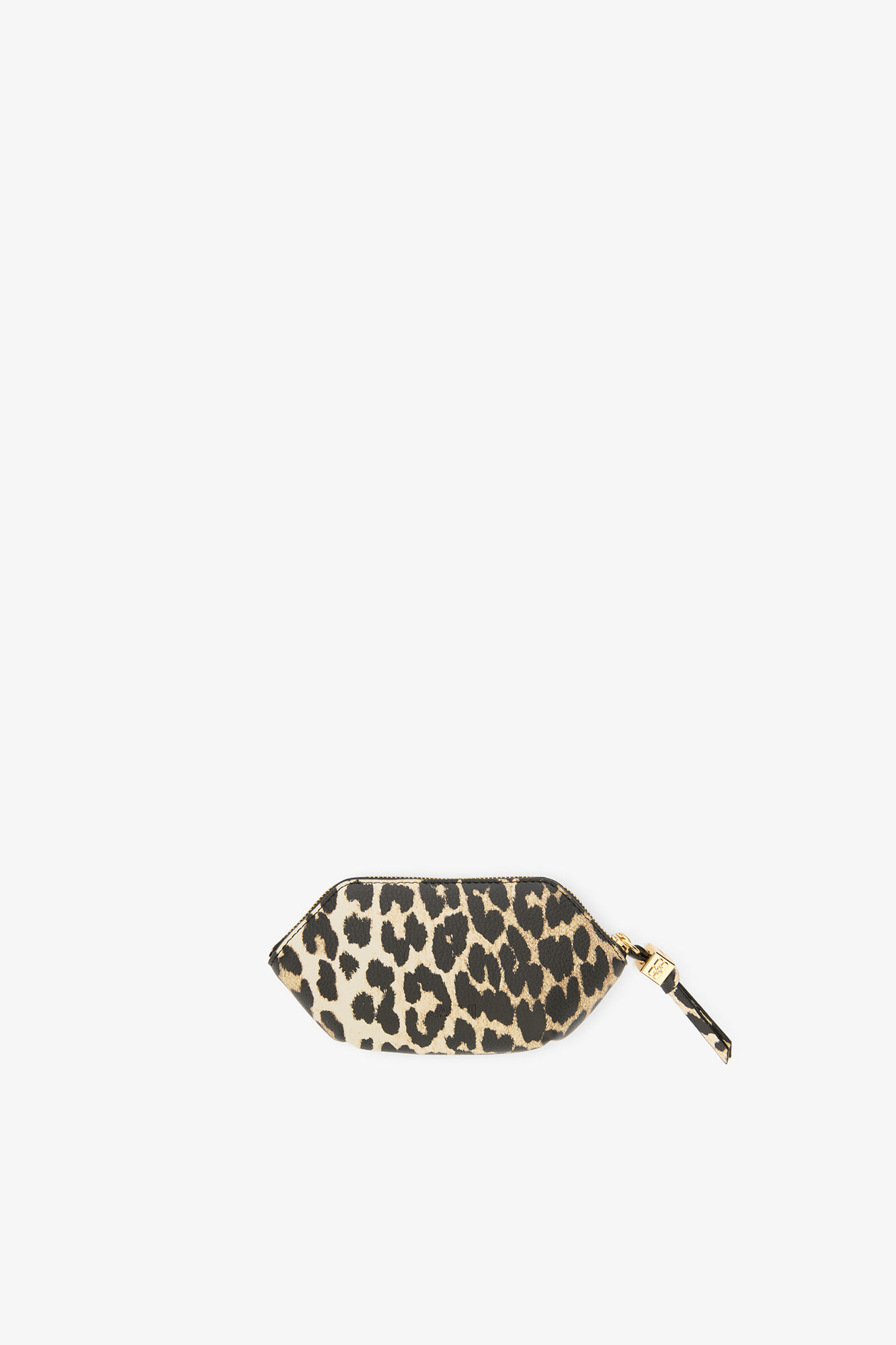 Kajsa Anka leopard myntb&ouml;rs, Recycled Polyester, in colour Almond Milk - 2 - GANNI