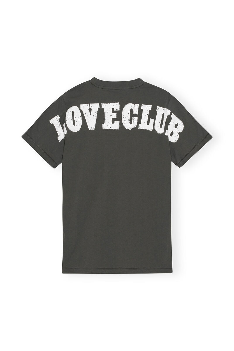 Relaxed Loveclub T-shirt , Cotton, in colour Volcanic Ash - 2 - GANNI