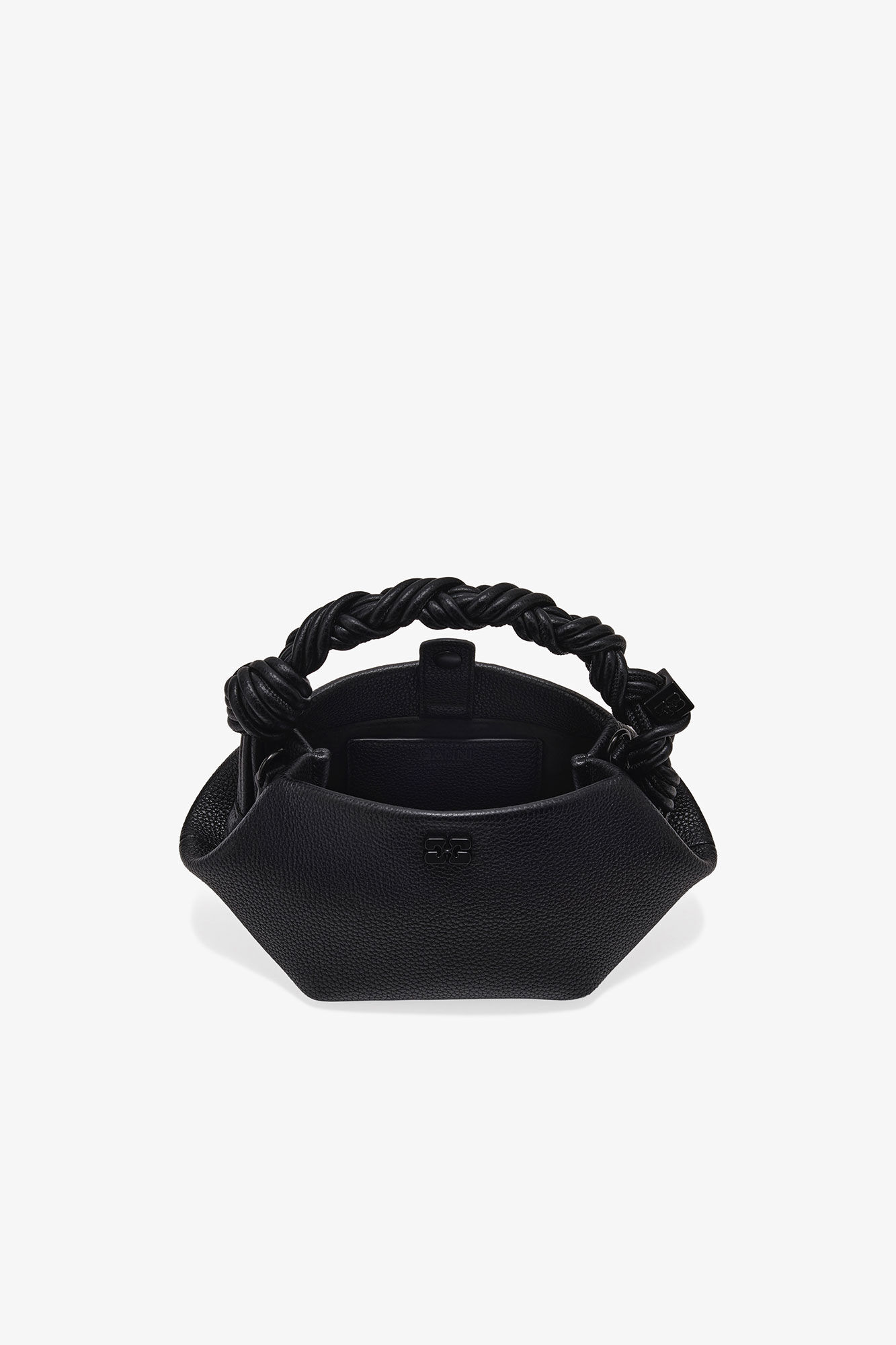 Mini sac noir grainé GANNI Bou, Polyurethane, in colour Black - 3 - GANNI
