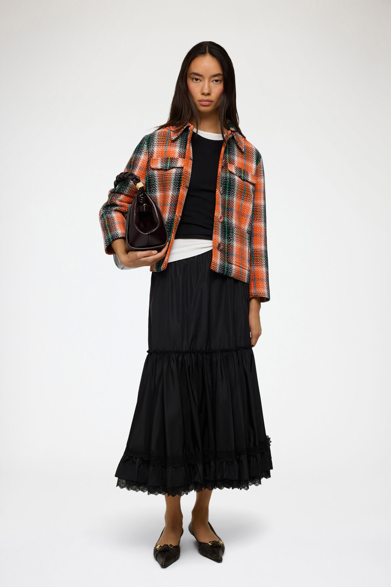 Ganni Donna Nero - Gonna Flyweight In Nylon - Skirts - L - Immagine 4