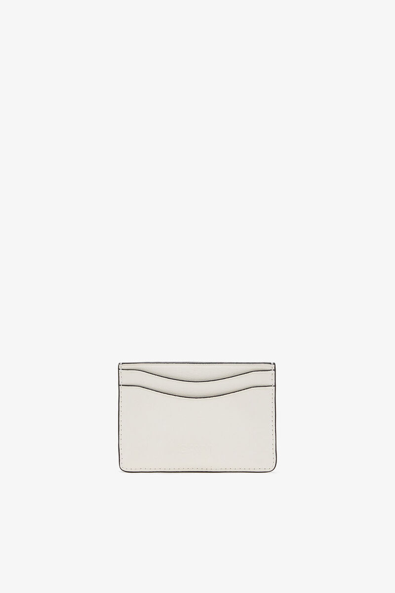 GANNI Card Holder with Cat, Polyester, in colour Egret - 2 - GANNI