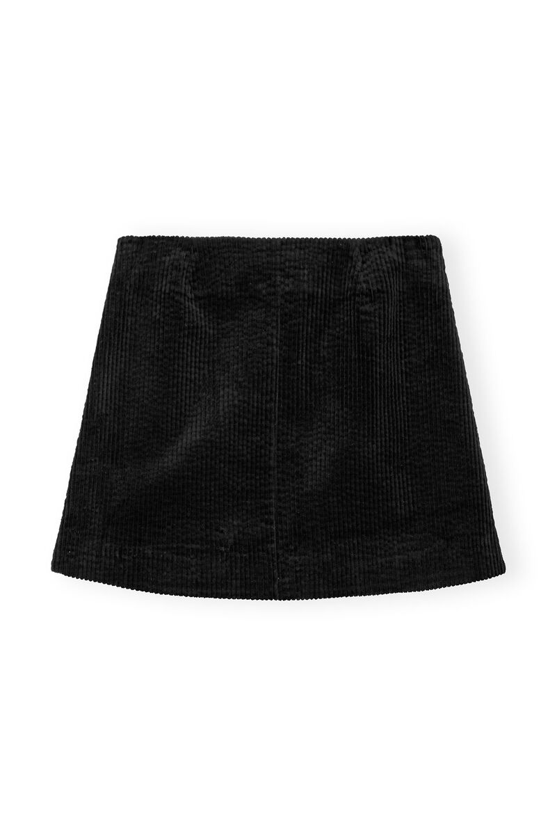 Svart minikjol i manchester, Elastane, in colour Black - 2 - GANNI