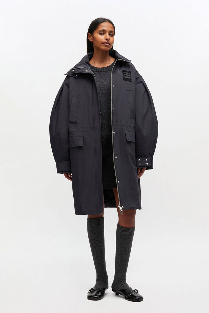 Dark Grey Tri-Layer Parka Coat, Phantom
