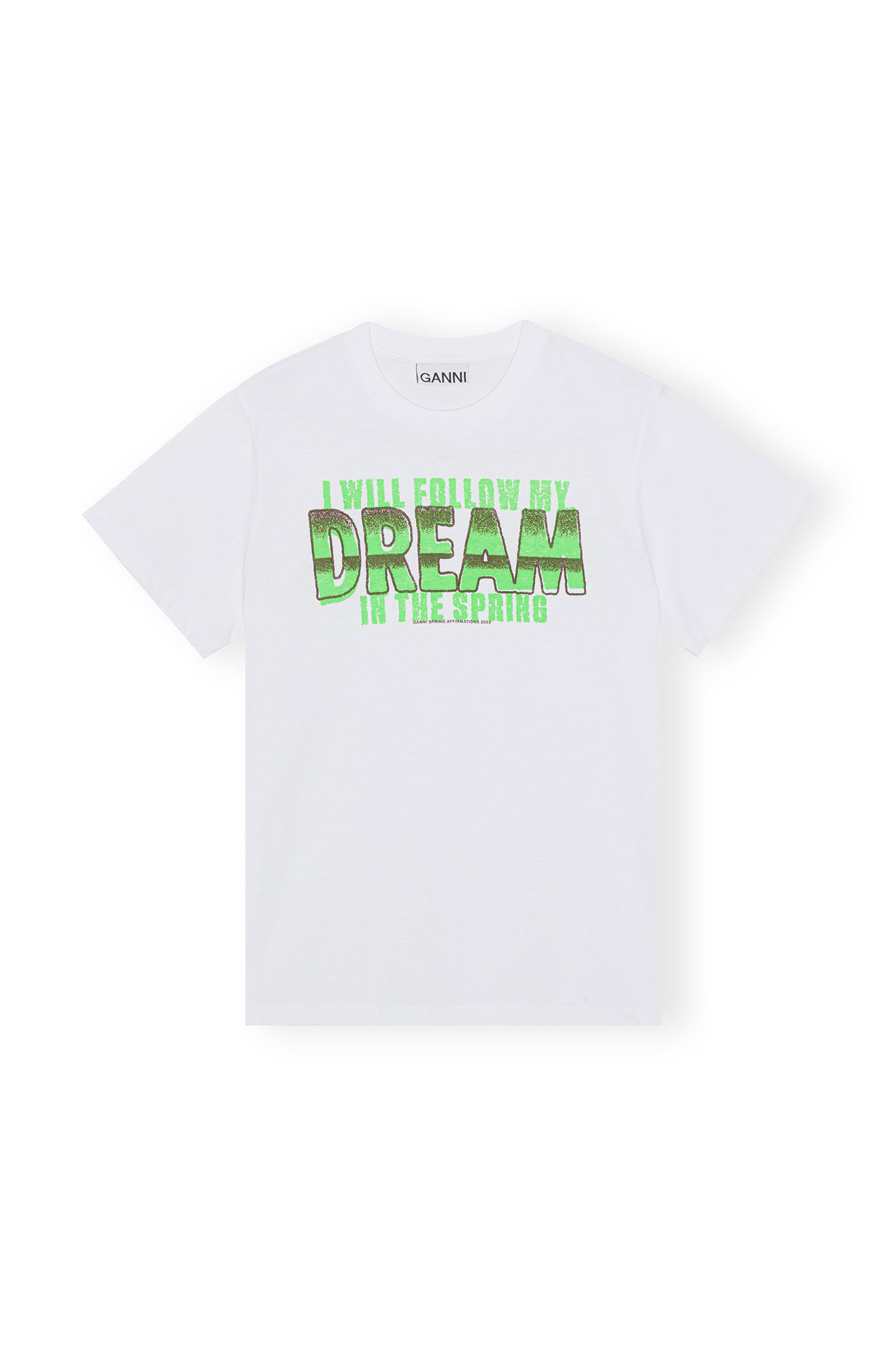 Relaxed Dream T-shirt, Organic Cotton, in colour Bright White - 1 - GANNI