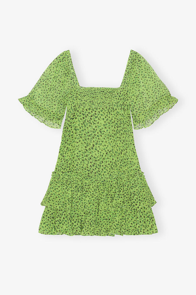 Chiffon Mini Dress, Tender Shoots