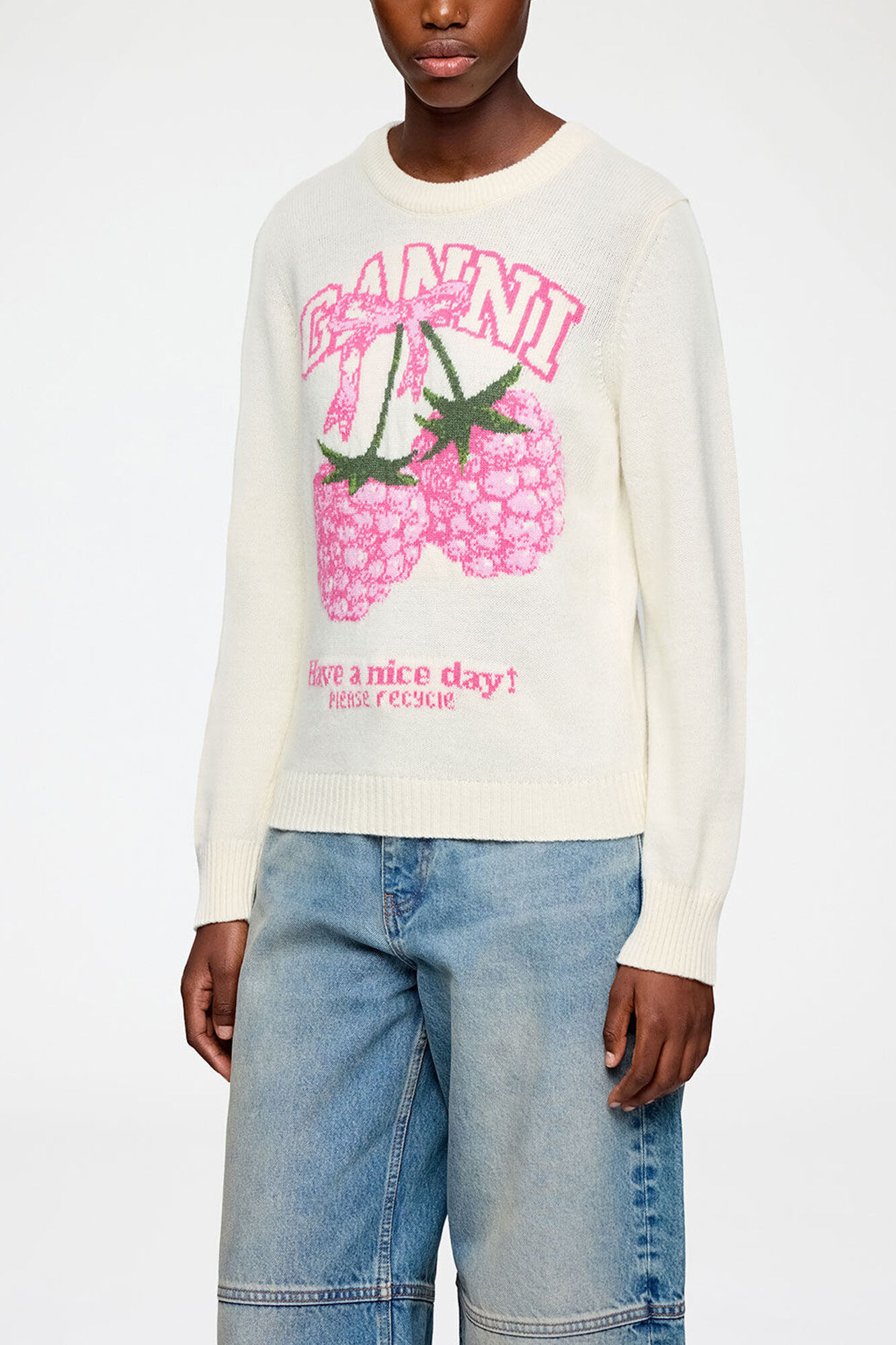 Sweater in Graphic Wool | GANNI US