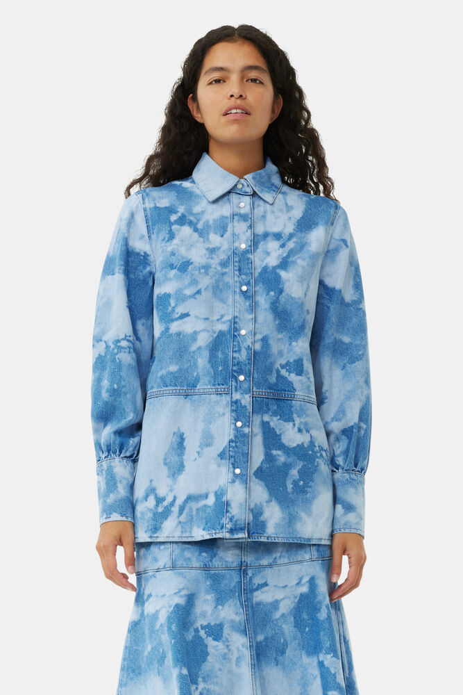 Blue Bleach Denim skjorta, Light Blue Stone