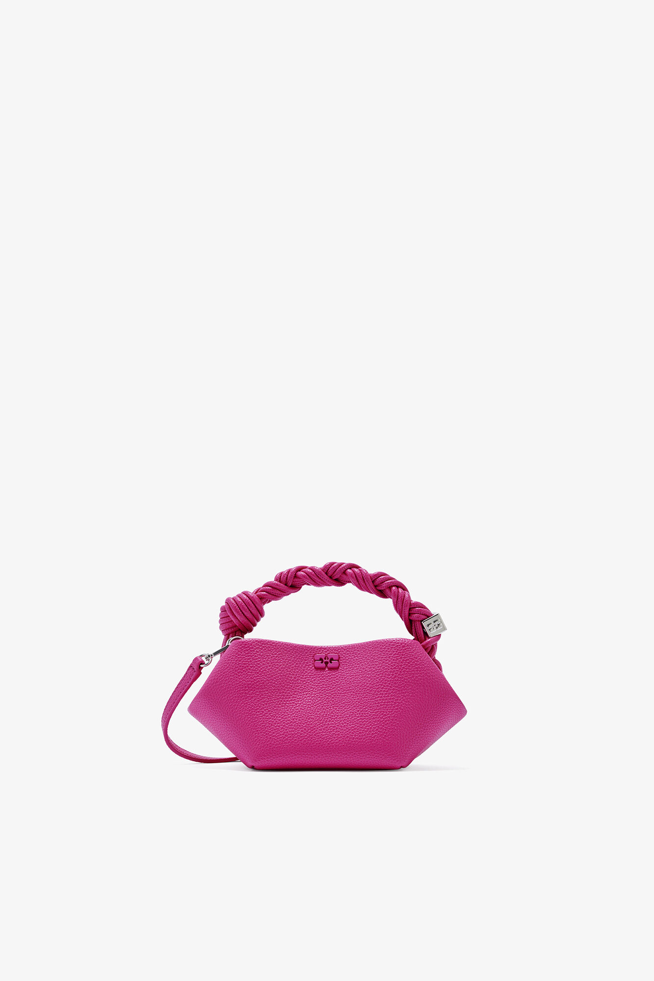 Mini Bou Bag in Pink, Recycled Polyester, in colour Cabaret - 1 - GANNI