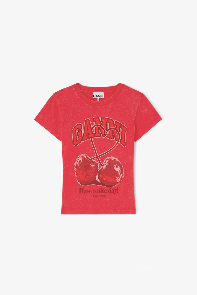 Baby Fit T-shirt with Cherry, High Risk Red