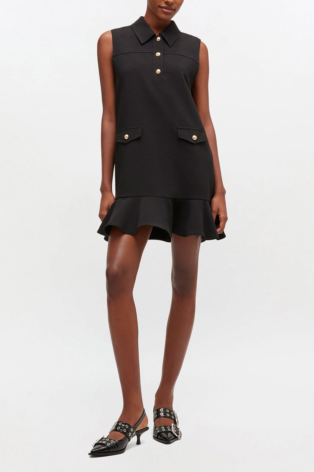 Black Black Twill Suiting Mini Dress | GANNI (Global) JP