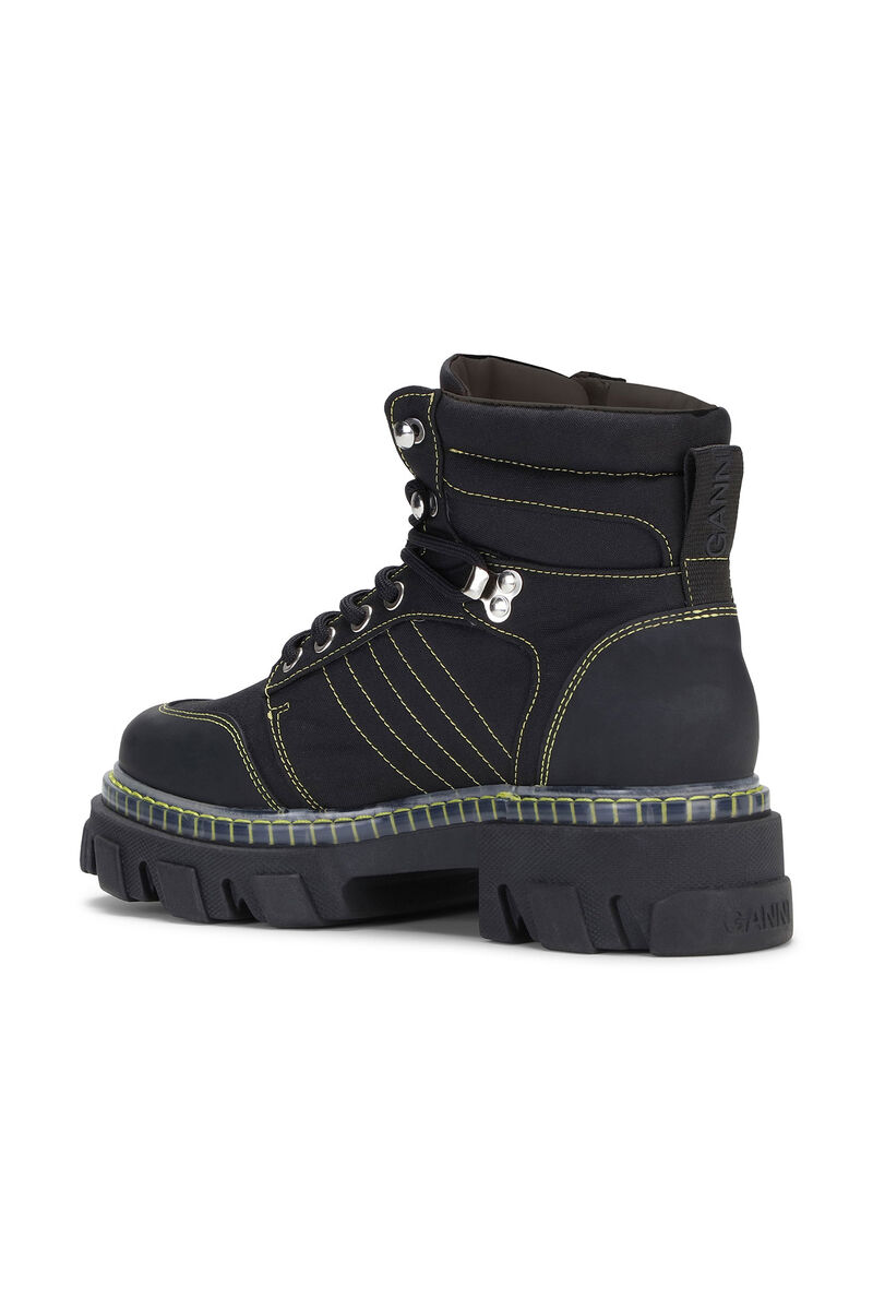 ganni cleated lace up hiking boot