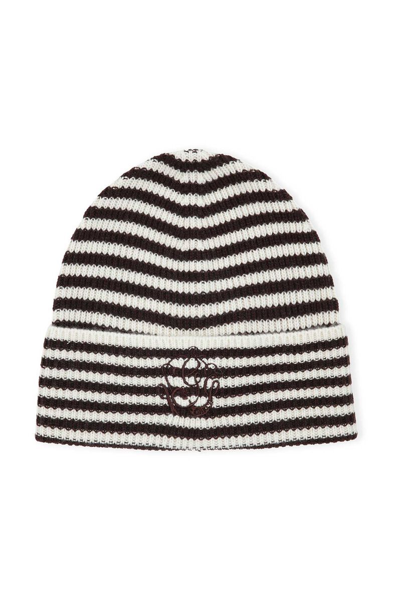 Strikket beanie, Cashmere, in colour Vanilla Ice - 1 - GANNI