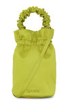 Occasion Occasion Ruched Top Handle Bag, Polyester, in colour Sulphur Spring - 3 - GANNI