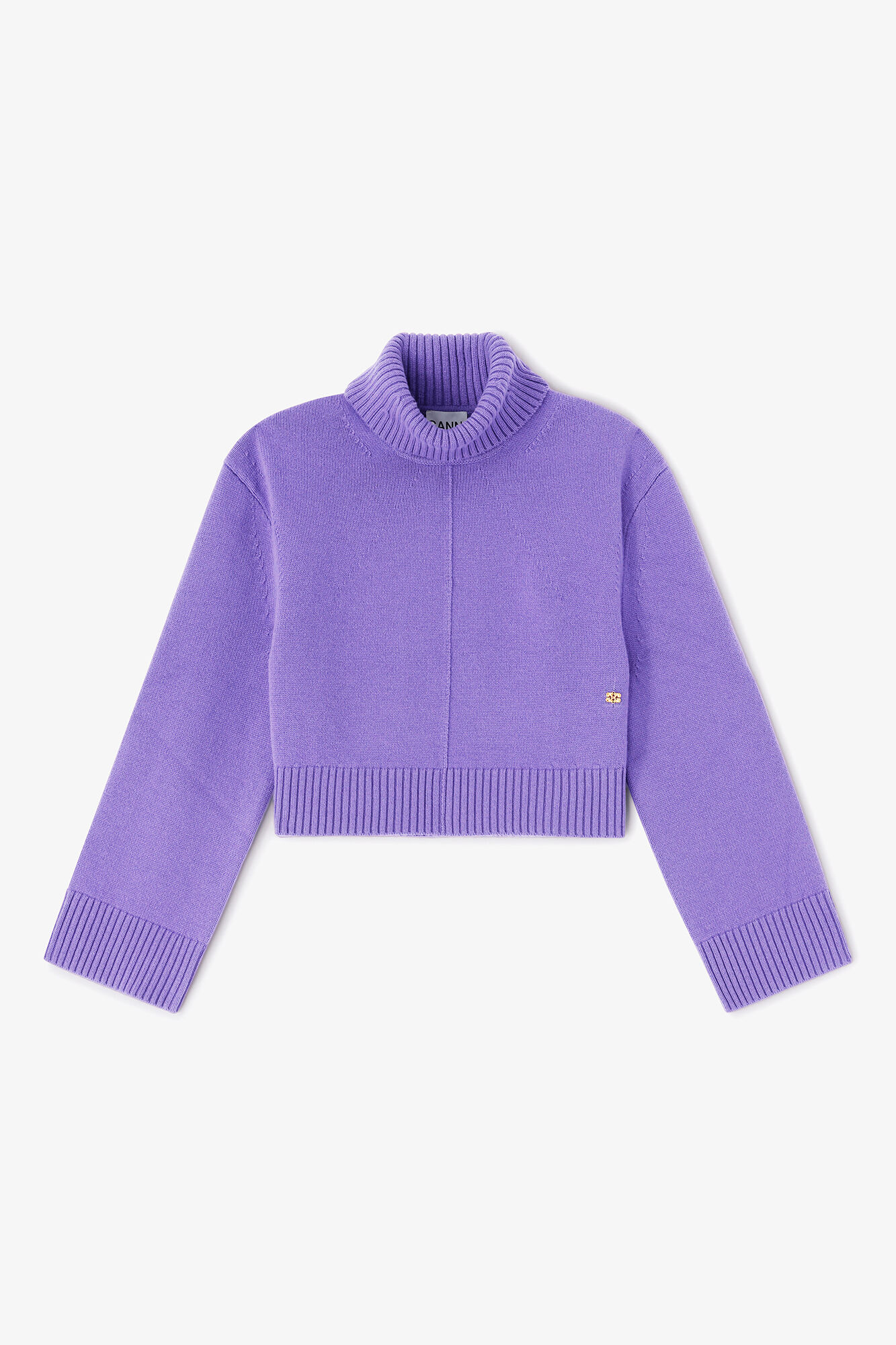 Uldsweater med rullekrave, Wool, in colour Passion Flower - 1 - GANNI